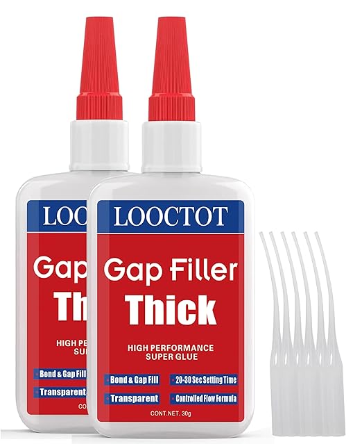 60g(2.12 oz) Gap Filler Thick Super Glue Premium Adhesive,CA Glue for Woodworking, Woodturning, Hobby Models, Glass, Plastic, Rubber, Metal.Quick-Dry Waterproof Clear
