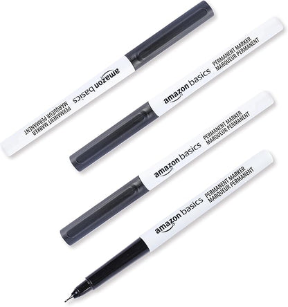 Amazon Basics Ultra Fine Point Permanent Markers, Black, 24-Pack