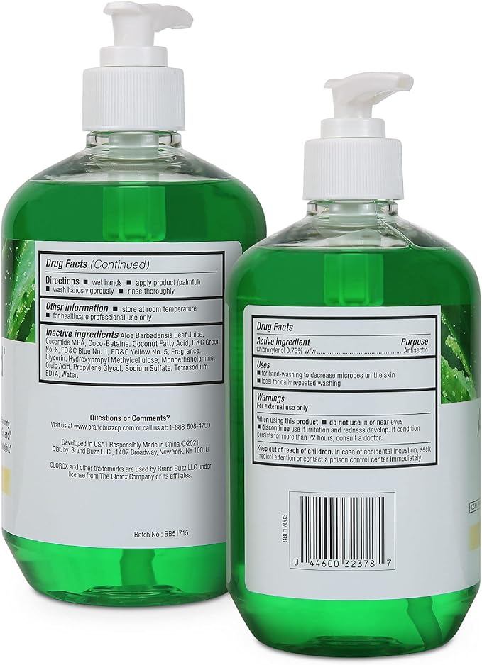 CLOROX Healthcare AloeGuard Antimicrobial Hand Soap for Healthcare Professionals - Liquid Hand Wash for Everyday Use with Aloe Vera to Soothe & Moisturize Hands, 18 Fl Oz