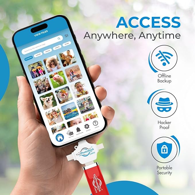 ThePhotoStick® Omni 512GB + Protective Case | Secure Photo & Video Backup and Transfer | Digital File Organization | USB & Multiport Connection for Phones, Tablets and Computers | Water Resistant Case