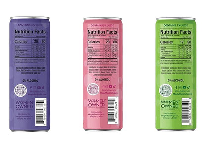 Mingle Mocktails - Variety Pack, Blackberry Hibiscus Bellini, Cranberry Cosmopolitan, Key Lime Margarita - Premium Non Alcoholic Cocktails, 12 FL OZ Cans (Pack of 12)