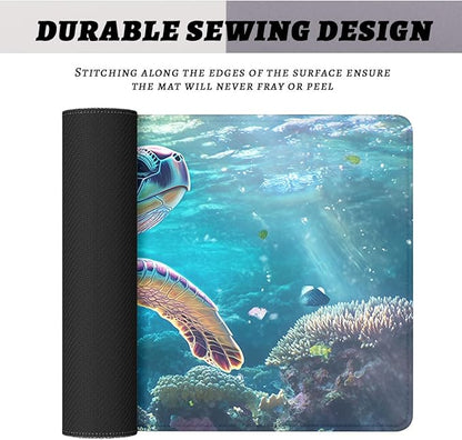 Sea Turtle Desk Pad Mouse Pad Ocean Life Underwater Reef Mousepad XL Large Gaming Mouse Pad Laptop Keyboard Mat Desk Pad 31.5"x11.8"