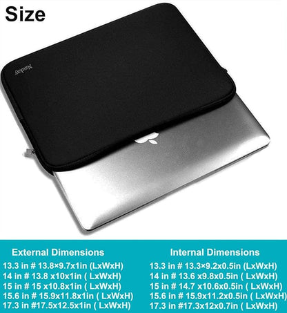 17 inch Laptop Sleeve Case, 17-17.3 Inch Resistant Neoprene Laptop Sleeve/Notebook Computer Pocket Case/Tablet Briefcase Carrying Bag Compatible Asus/Dell/Fujitsu/HP/Sony/Acer - (Black)