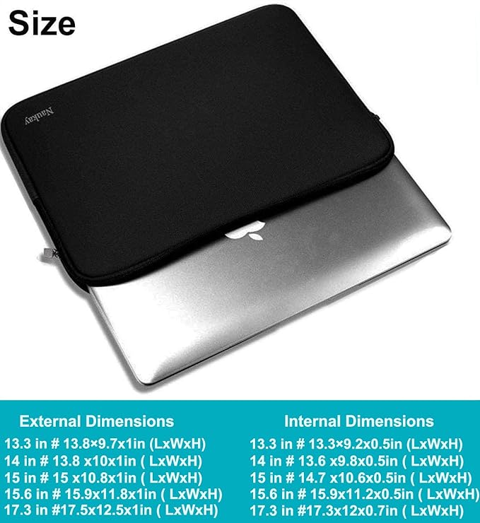 Laptop Sleeve Case 14 Inch, Resistant Neoprene Sleeve/Notebook Computer Pocket Case/Tablet Briefcase Carrying Bag for inch HP, Lenovo, Asus Notebook, Ultrabook, Black