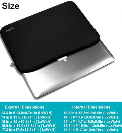 Laptop Sleeve Case 14 Inch, Resistant Neoprene Sleeve/Notebook Computer Pocket Case/Tablet Briefcase Carrying Bag for inch HP, Lenovo, Asus Notebook, Ultrabook, Black