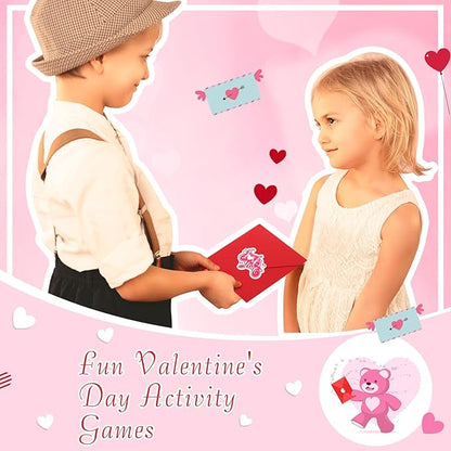 Zonon Valentine's Day DIY Card Making Kit Include Greeting Cards and Envelopes Heart Foam Stickers Diamond Stickers Valentine Party Favors Classroom Exchange Gifts(64 Pack)