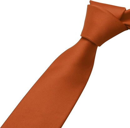 KOOELLE Men's Ties Solid Pure Color Plain Neckties Formal Black Ties For Men