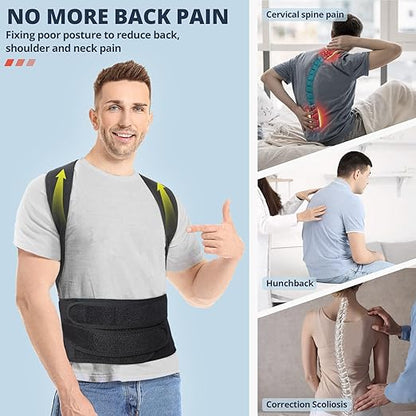 Fitsupport Back Brace Posture Corrector for Women and Men Back Lumbar Support Shoulder Posture Support for Improve Posture Provide and Back Pain Relief Small(Pack of 1)