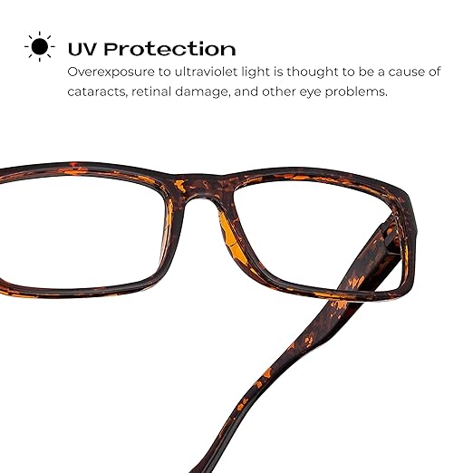 Readerest 3.5 Blue Light Reading Glasses - Lightweight Computer Glasses - Eye Strain, UV Glare Protection (Tortoise)