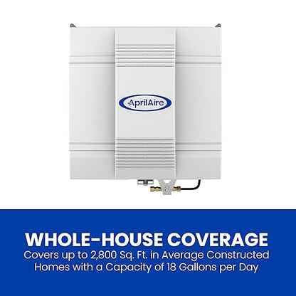 AprilAire 700M Whole-House Fan Powered Humidifier, Manual Control, Large Capacity, Up to 5,300 Sq. Ft., 18GPD, Gray