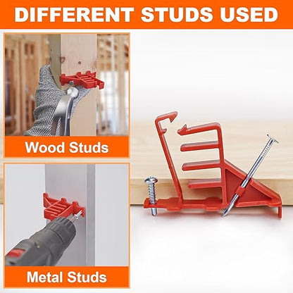 50 Pack MCS-100W Cable Staples, Compatible with Wire Staples Secures (NM) Non-Metalic, Coaxial & Data/CAT 5 Cable, Red