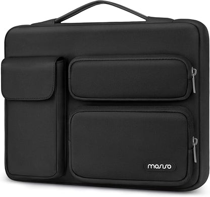 MOSISO 360 Protective Laptop Case 14 inch, Laptop Sleeve Compatible with HP Lenovo Dell ASUS Acer, HP Stream, Dell Latitude, Lenovo IdeaPad,Side Open Bag with 2 Raised&1 Flapover Pockets, Black