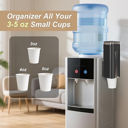 Cup Dispenser, Wall Mounted Mouthwash Cup Dispenser Fit 3oz-5oz Disposable Cups, Pull Type Water Cooler Cup Holder for Bathroom Office Gym School -Black