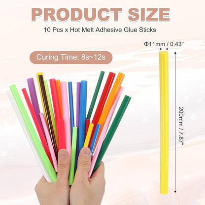 PATIKIL Hot Glue Sticks for Glue Gun, 10 Pcs Colored Hot Melt Adhesive Glue Sticks Bulk for DIY Projects Craft Art Decoration Home Repairs, Light Yellow (7.9" x 0.43")