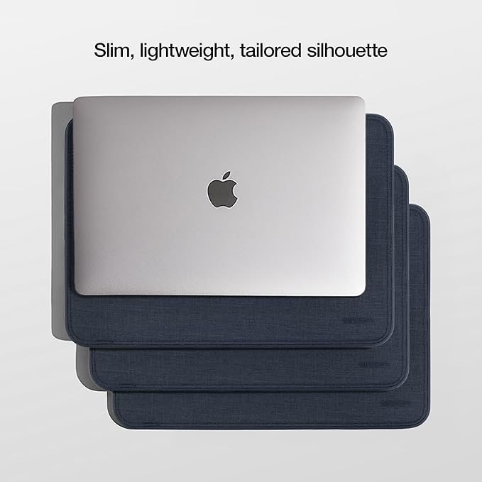 Incase ICON Sleeve with Woolenex - MacBook Pro 14 inch Case - 2024, 2023, 2022, 2021, M4, M3, M2, M1 - Fitted MacBook Case, Laptop Sleeve, Hard Cover, Durable, Lightweight - Heather Navy