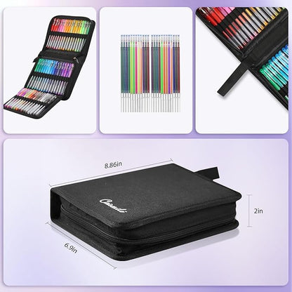 Glitter Gel Pens for Adult Coloring Books, 96 Pack Artist Gel Pens 48 Colors with 50% More Ink for Drawing Note Taking Crafts Scrapbooks Journaling Doodling Diary Back to School Supplies
