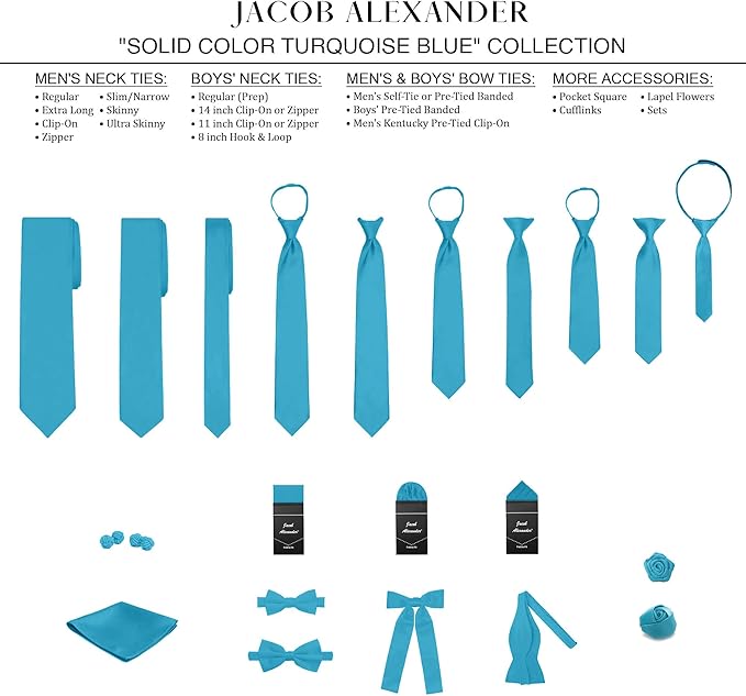 Jacob Alexander Solid Color Mens Tie - Soft-lined Necktie - Timeless Formal Look for Weddings and Business - (Regular Size)