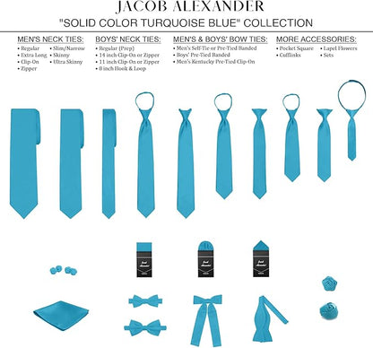 Jacob Alexander Solid Color Mens Tie - Soft-lined Necktie - Timeless Formal Look for Weddings and Business - (Regular Size)