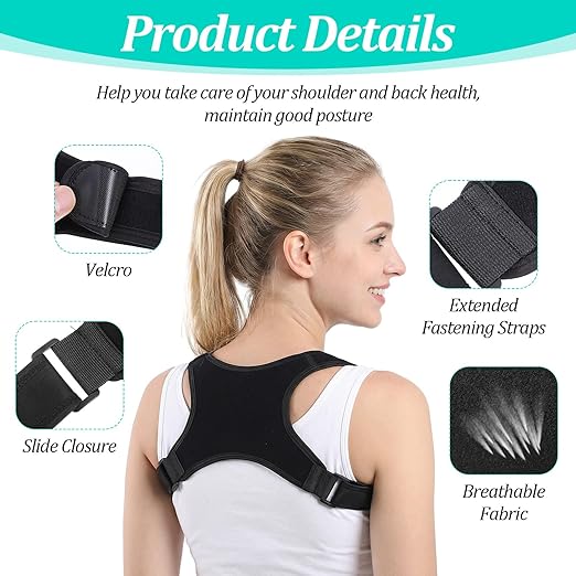 Posture Corrector Adjustable Comfortable Back Brace Lightweight Breathable Upper Straightener Support for Women Men Lower Back Shoulder Clavicle Neck Hunchback Pain Relief