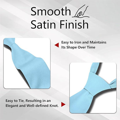 Fineknot Black Ties for Men, Formal Neckties for Men, Solid Color Mens Ties for Business, Wedding, Party, Mens Neck Tie