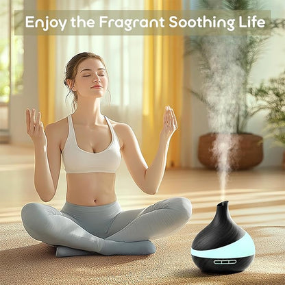 500ML Essential Oil Diffuser: Aromatherapy Humidifier with Remote Control & 14 Colors LED - 1/3/6H Timer, Auto Shut-Off, BPA-Free Cool Mist for Home Bedroom Spa Yoga