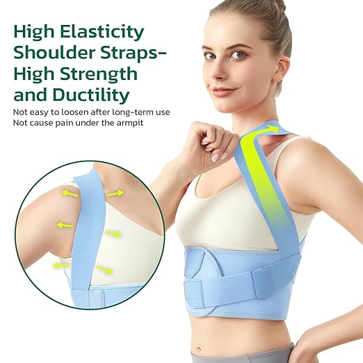 Posture Corrector for Women, Lightweight and Breathable Back Brace for Pain Relief, Rounded Shoulders and Hunchback, Compact & Portable with Fashionable Design, Invisible Under Clothes Blue XL
