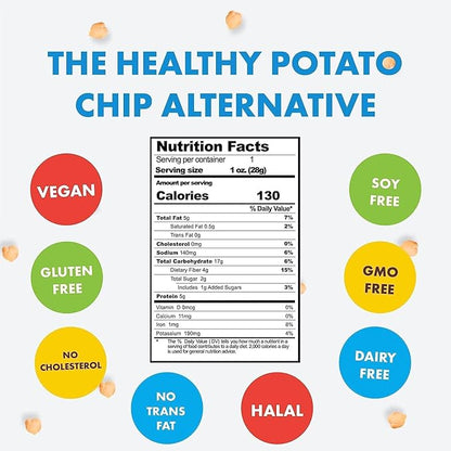 Snack Festive Gourmet Cream Pack Roasted Chickpea Snacks, 8 Bags 1 oz Crunchy Protein Garbanzo Beans, Healthy Nut Free Vegan Non-GMO Soy-Free Balanced Macro