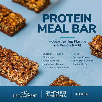 WonderSlim Meal Replacement Protein Bar, Peanut, 15g Protein, 20 Vitamins & Minerals, Gluten Free (7ct)