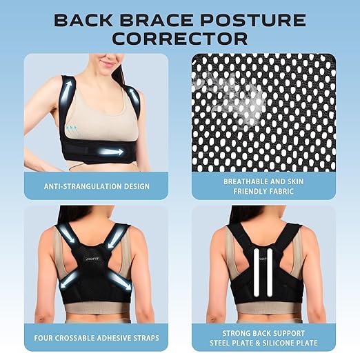 Posture Corrector Back Brace for Women and Men, Adjustable Lightweight Upper Braces Posture Corrector, Shoulder Pain Relief Under Clothes SIZE S