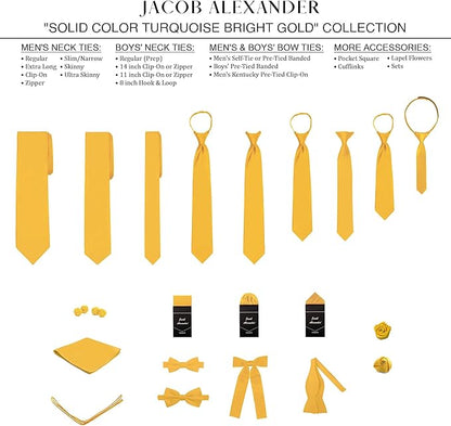Jacob Alexander Solid Color Mens Tie - Soft-lined Necktie - Timeless Formal Look for Weddings and Business - (Regular Size)