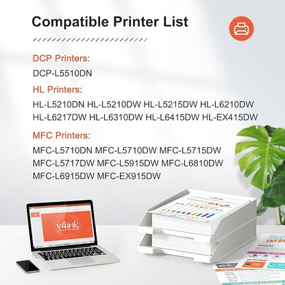 v4ink Compatible TN920XL Toner Replacement for Brother TN920XL TN920 XL Toner Cartridge for Brother HL-L5210DN HL-L5210DW HL-L5215DW HL-L6210DW HL-L6217DW HL-L6310DW HL-L6415DW HL-EX415DW MFC-L5710DN
