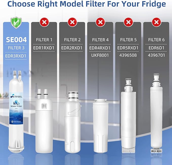 Edr3rxd1 4396841 Water Filter Replacement For Everydrop Filter 3, Compatible With Kenmore Refrigerator 9083, Whirlpool Ice and Water whr3rxd1, kad3rxd1, 9030, 460-9083, 3 Pack SETFEEL