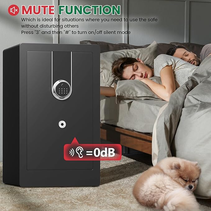8.1 Cuft Extra Large Biometric Safe for Home Use Fire and Water Proof, Heavy Duty Fingerprint Safe Security Box with [Hidden Lock Box], Fireproof Safes for Home Business Office USE