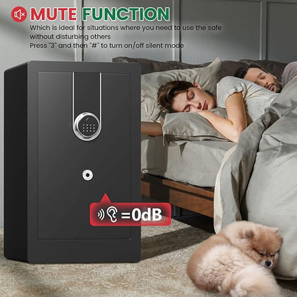 8.1 Cuft Extra Large Biometric Safe for Home Use Fire and Water Proof, Heavy Duty Fingerprint Safe Security Box with [Hidden Lock Box], Fireproof Safes for Home Business Office USE