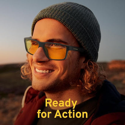 Titan Gaming Glasses, Anti Blue Light Glasses Men, UV400 Protection Blue Light Blocking Glasses for Computer Eye Strain