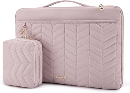 BAGSMART 13-14 inch Laptop Sleeve with Handle, Puffy Padded Case Accessories Bag, MacBook Fitted Air Pro 13.3 14 inch, Computer Dell,HP