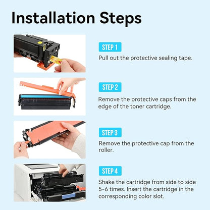 206A Toner Cartridges 4 Pack with Chip Compatible Replacement for HP 206A 206X Toner for Color Laserjet Pro MFP M283fdw M255dw M283cdw M255cdw M283 M255 Printer W2110A W2110X High Yield