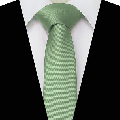 JEMYGINS 2.4" Solid Color Skinny Tie Slim Necktie for Men