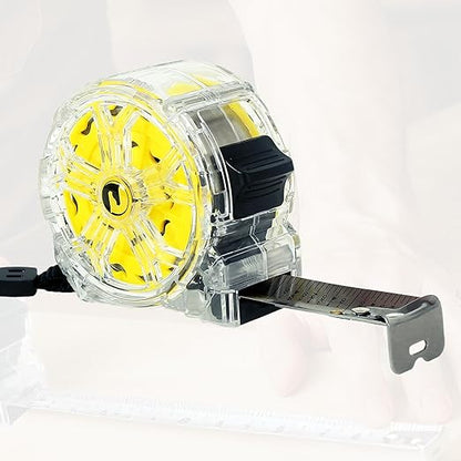 Tape Measure 16Ft, Retractable Stainless Steel Tape Measure, Waterproof & Rustproof Stainless Steel Band with Transparent Hollow Design for Renovation, Construction, Carpentry