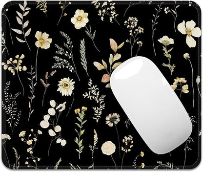 Square Mouse Pad with Stitched Edge, Premium Mousepad Washable Cloth. Computer Mouse Pad with Non-Slip Rubber Base, Mouse Pads for Computers Laptop Mouse 9.25x7.75x0.12 inch-Flower3