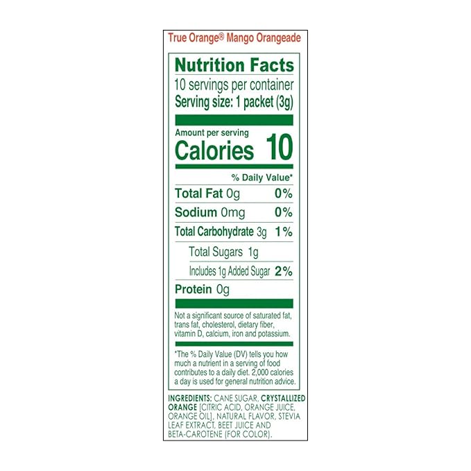 True Citrus Orange, Mango, 1.06 Oz, (Pack of 10- 0.11 oz each)