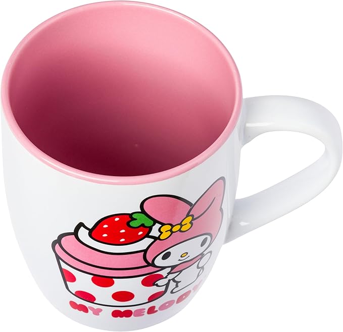 Silver Buffalo Sanrio Hello Kitty and Friends Jumbo Curved Ceramic Mug Featuring My Melody, 25 Ounces