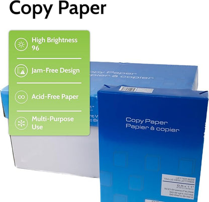 PSBM White Printer Paper, 8.5 x 11 Inch - 800 lb, 400 Reams, 200000 Sheets | 96 Brightness, Matte, (US Letter)