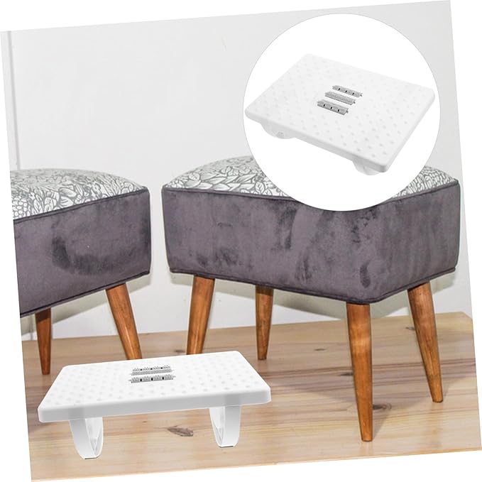 Ergonomic Under Desk Footrest White Foot Stool with Massage Surface and Rocking Motion for Leg Exercise Stable Non-deformable Footrest for Office Home Living Multi-Functional Foot