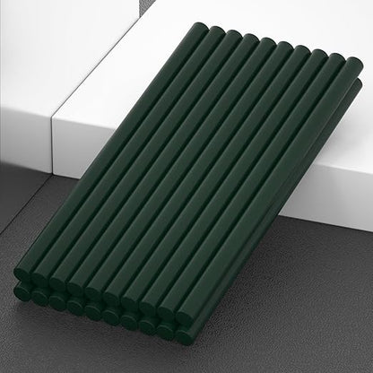 20-Pack Dark Green Hot Melt Glue Sticks, 0.43″ Dia × 8″ Long – Multi-Purpose Adhesive for Crafting, Woodworking, Decoration & Repair