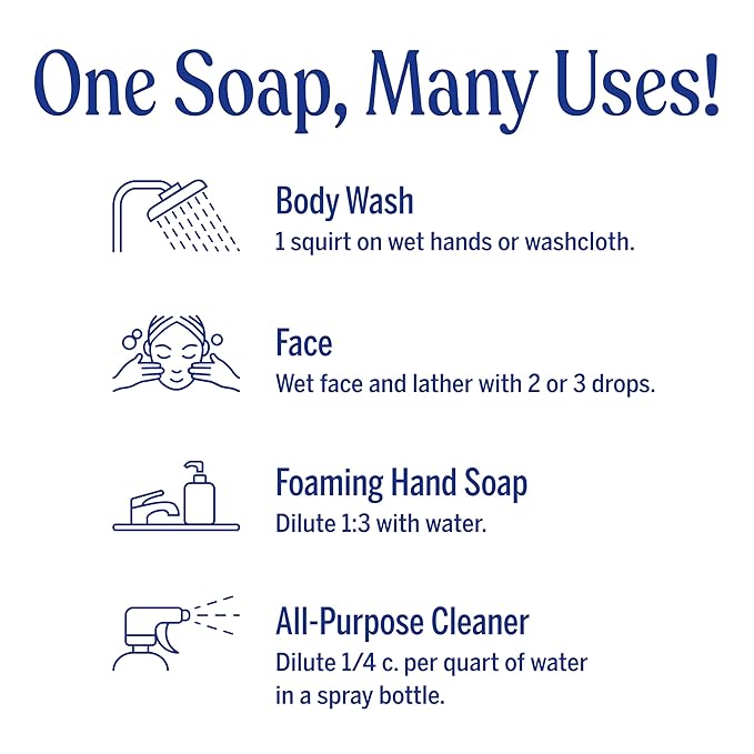 Dr. Bronner's Pure-Castile Liquid Soap Refill - Made with Regenerative Organic Certified Oils, 86% Less Plastic - 18-in-1 Uses, For Face, Body Wash, Hand Soap Refill & More - Baby Unscented, 32oz
