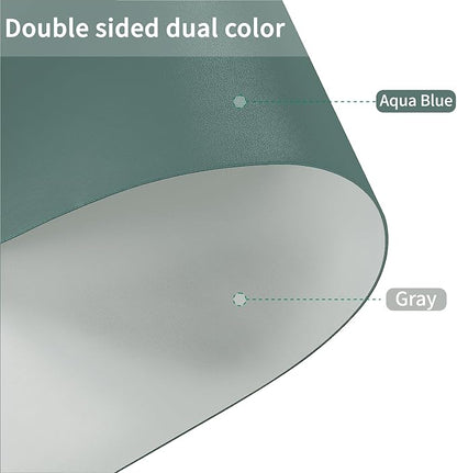Leather Desk Mat,1.8mm Thick,15.75x63 Inch Desk Cover,Desk Protector Mat,Dresser Cover Top,Desktop Cover,Dresser Cover Top for Bedroom,Table Protector Mat(Aqua Blue+Gray,15.75x63)