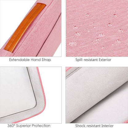 Lacdo 360° Protective Laptop Sleeve Case for 13 inch New MacBook Air M4 A3240 2025, M3 A3113, M2 A2681, M1 A2337 | 13" MacBook Pro M2/M1 A2338 A2251 | 13" iPad Pro M5 / iPad Air M3 Computer Bag, Peach