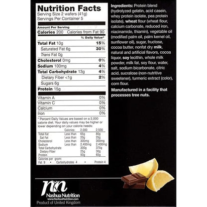 Proti-Thin High Protein Lemon Wafer Squares, 15g Protein, Low Calorie, Low Carb, Low Sugar, Aspartame Free, Diet Wafer Bars, Healthy Snack, 2 Wafers per Serving, 5 Count Box (6 Boxes - Save 10%)