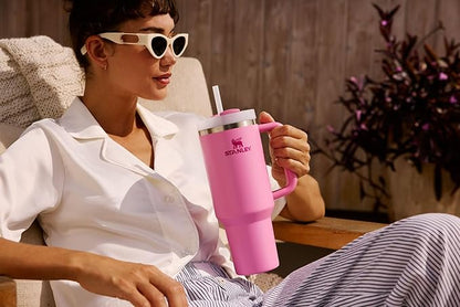 STANLEY Quencher H2.0 Tumbler with Handle and Straw 30 oz | Flowstate 3-Position Lid | Cup Holder Compatible for Travel | Insulated Stainless Steel Cup | BPA-Free | Purple Dust